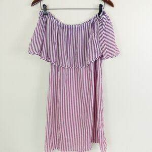 J. Crew Off the Shoulder Striped Tunic Size Medium